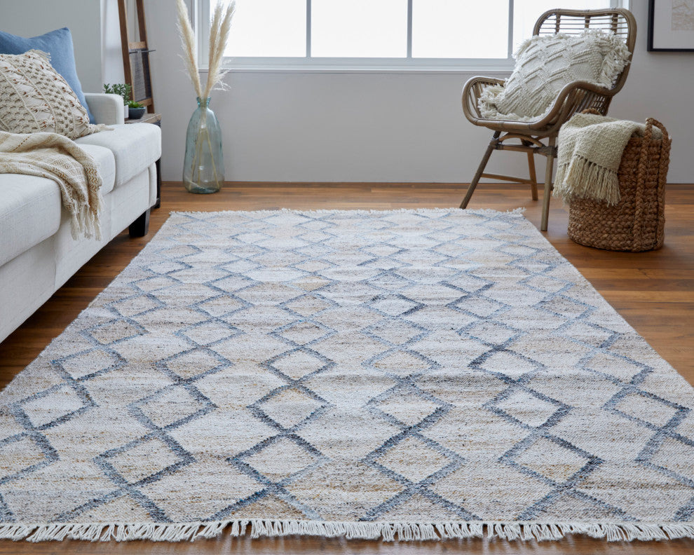 Weave & Wander Elstow Transitional PET Yarn Charcoal Gray/Beige Rug, 3'6"x5'6"