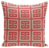 Geometric Decorative Pillow, Latte Coral, 20"x20"