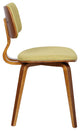 Mick Dining Chair, Walnut Wood and Green Fabric