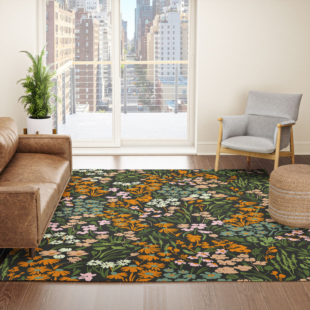 Marta Barragan Camarasa Night in the flowered meadow Area Rug