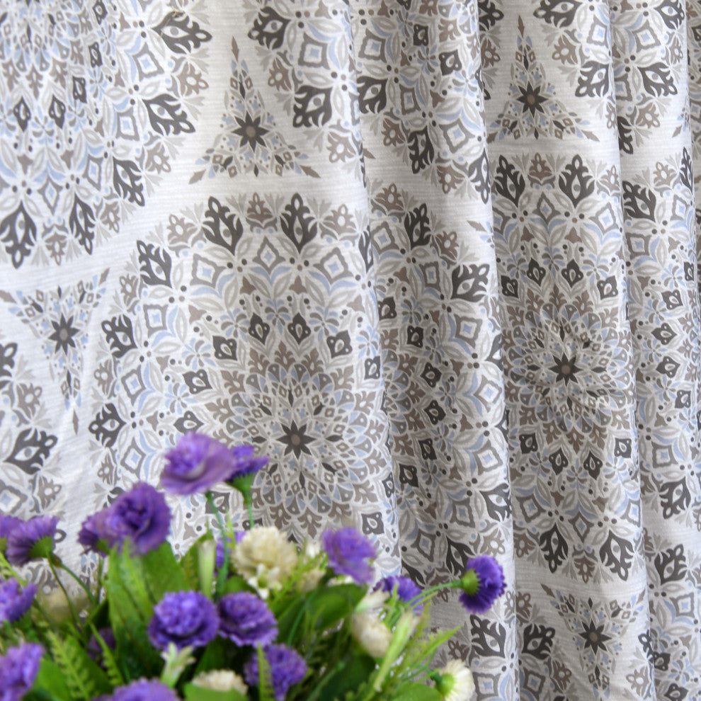 Tribal Medallion 2 Piece Curtain Set, Gray, 2 Panels, 60"x84"