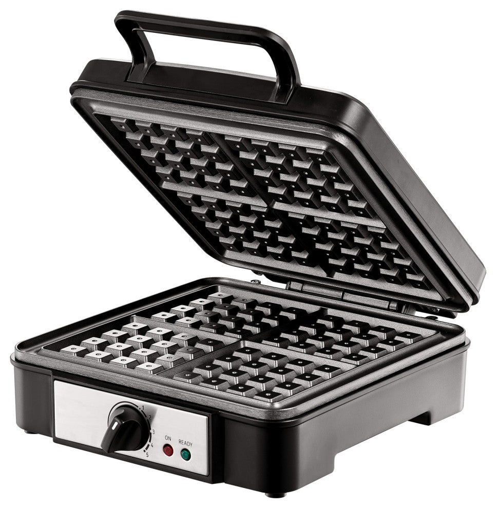 VEVOR 4 Slices Square Waffle Maker 1200W Electric Non-Stick Waffle Iron 120V