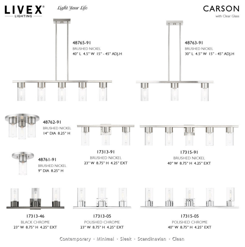 Carson 1 Light Brushed Nickel Flush Mount