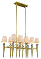 Olympia Pendant Lamp, Burnished Brass, 20"x38"x58", 10 Lights
