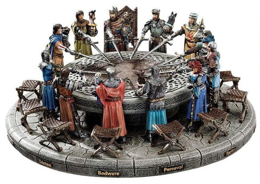 5" Medieval King Arthur and Knights of Round Table Statue Sculptural Set