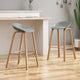Morgan 30" Modern Barstool With Iron Legs, Set of 2, Gray