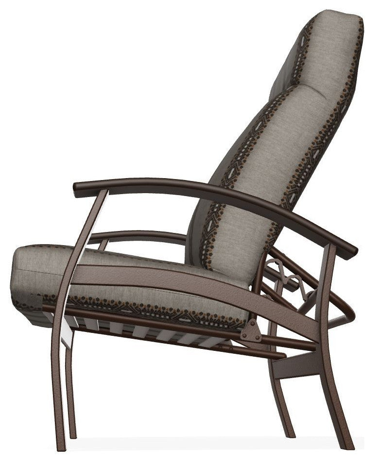 Belle Isle Cushion Outdoor Adjustable Back Chair, Guru Walnut/Kona