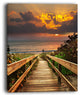 "Long Wooden Stairs Into The Sea" Large Sea Bridge Canvas Print, 12"x20"