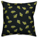 Palm Pattern, Green and Black Outdoor Throw Pillow, 18"x18"