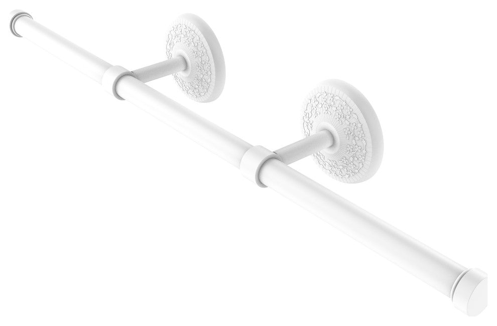 Monte Carlo Wall Mounted Horizontal Guest Towel Holder, Matte White