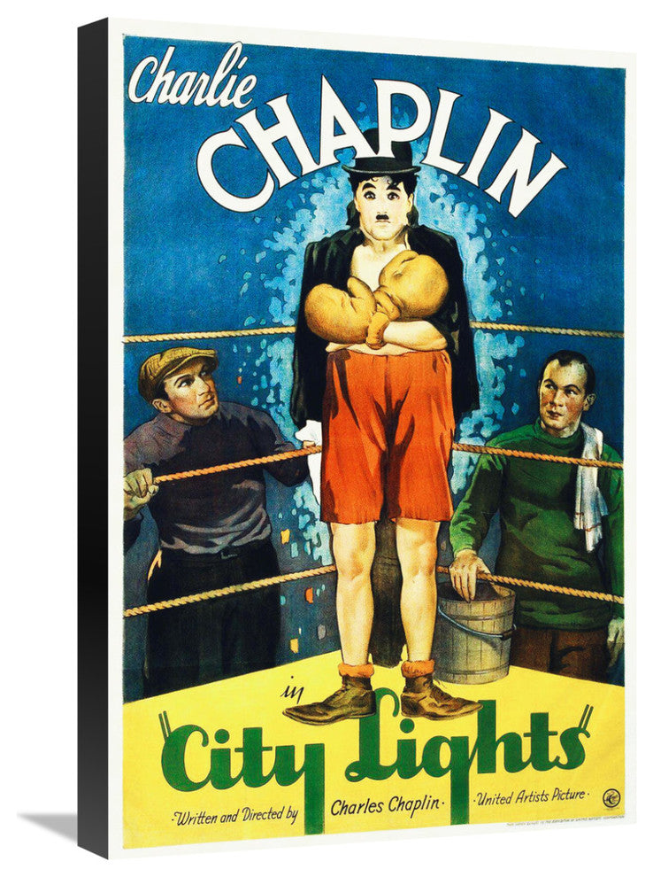 "Charlie Chaplin - City Lights, 1931" Canvas Giclee, 16"x24"