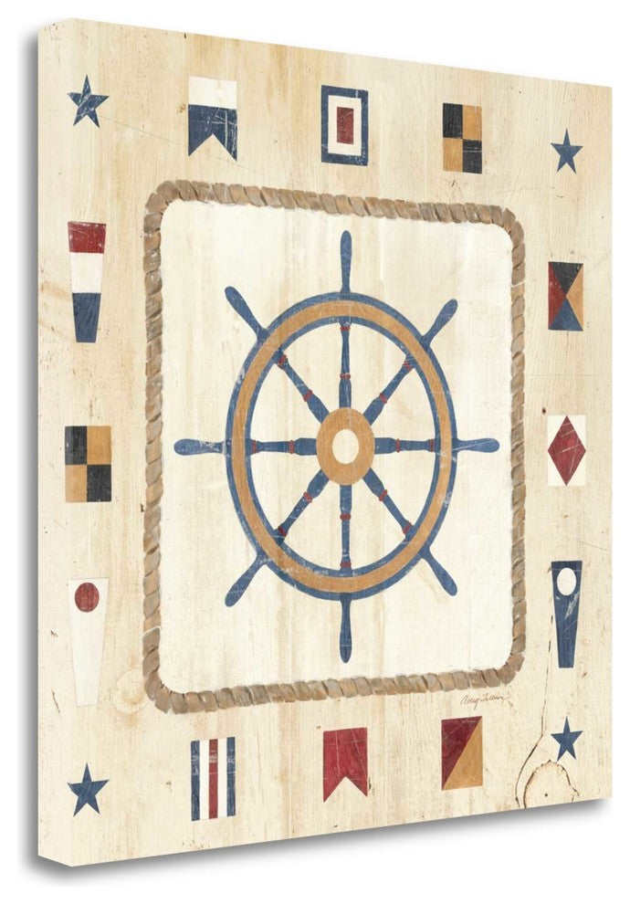 "Nautical Wheel" By Avery Tillmon, Giclee Print on Gallery Wrap Canvas