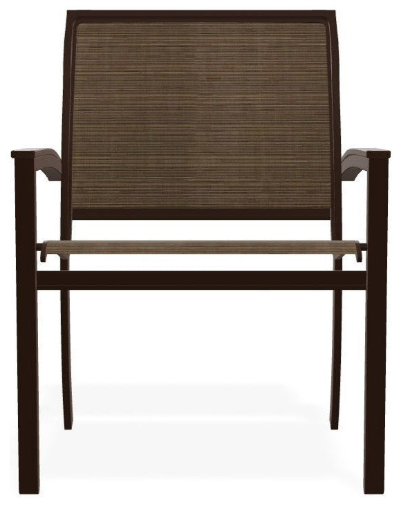 Bazza Sling Stackable Outdoor Dining Chair, Bark/Kona