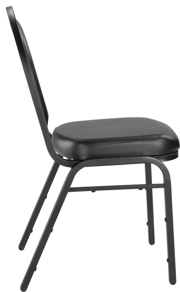 NPS 9200 Premium Vinyl Stack Chair, Panther Black Seat/ Black Frame