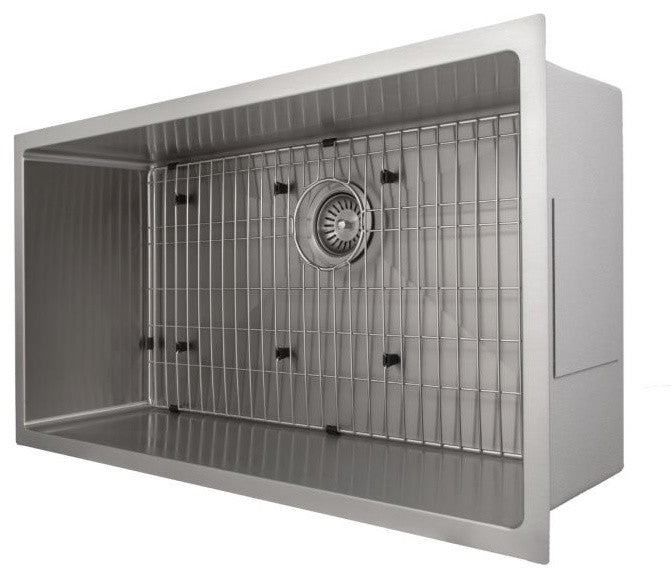 ZLINE Undermount Single Bowl Sink in Stainless Steel with Bottom Grid