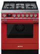 Smeg Portofino Pro-Style 30" Freestanding Dual Fuel Range, Red