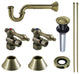 Plumbing Sink Trim Kit, P-Trap and Drain, Antique Brass