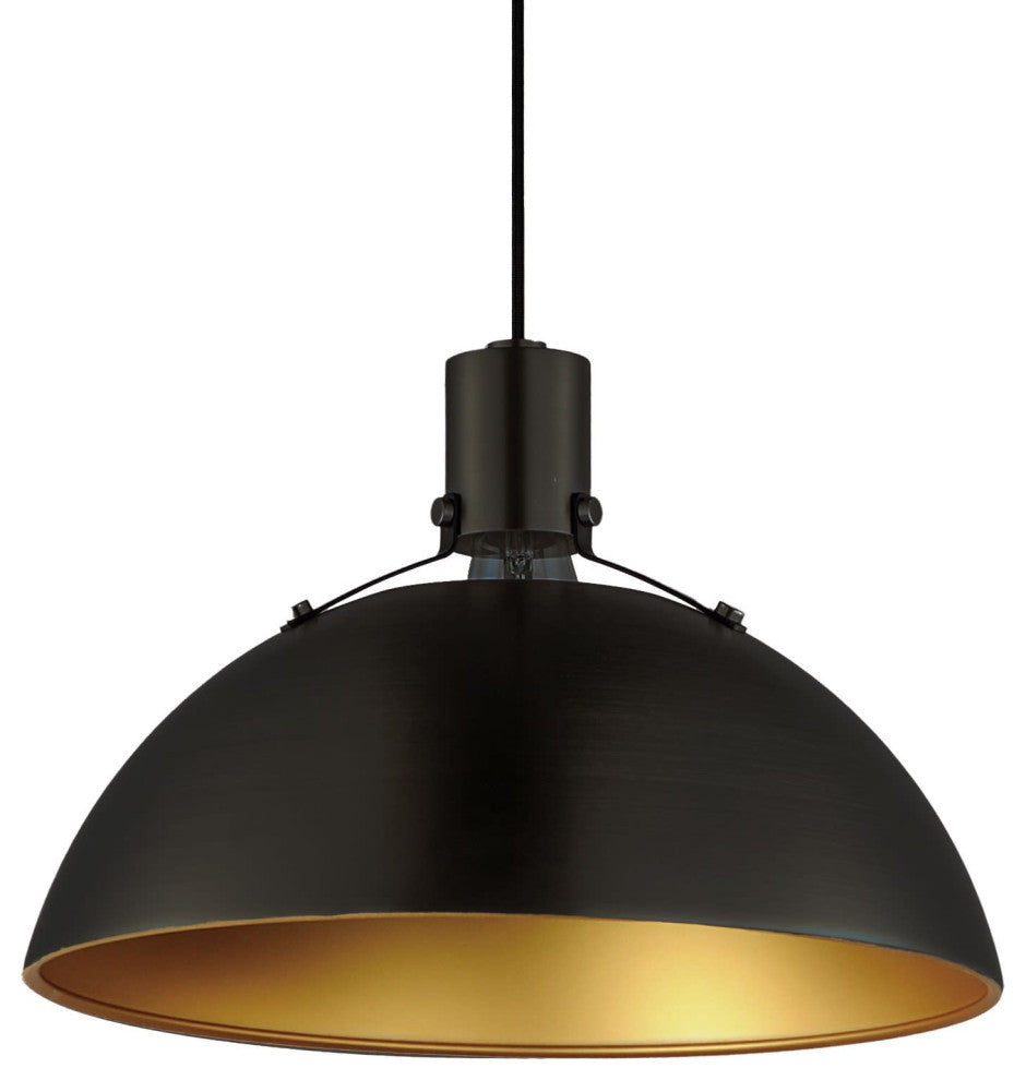 Maxim 12045 Dawn 15"W Pendant - Antique Brass / Black