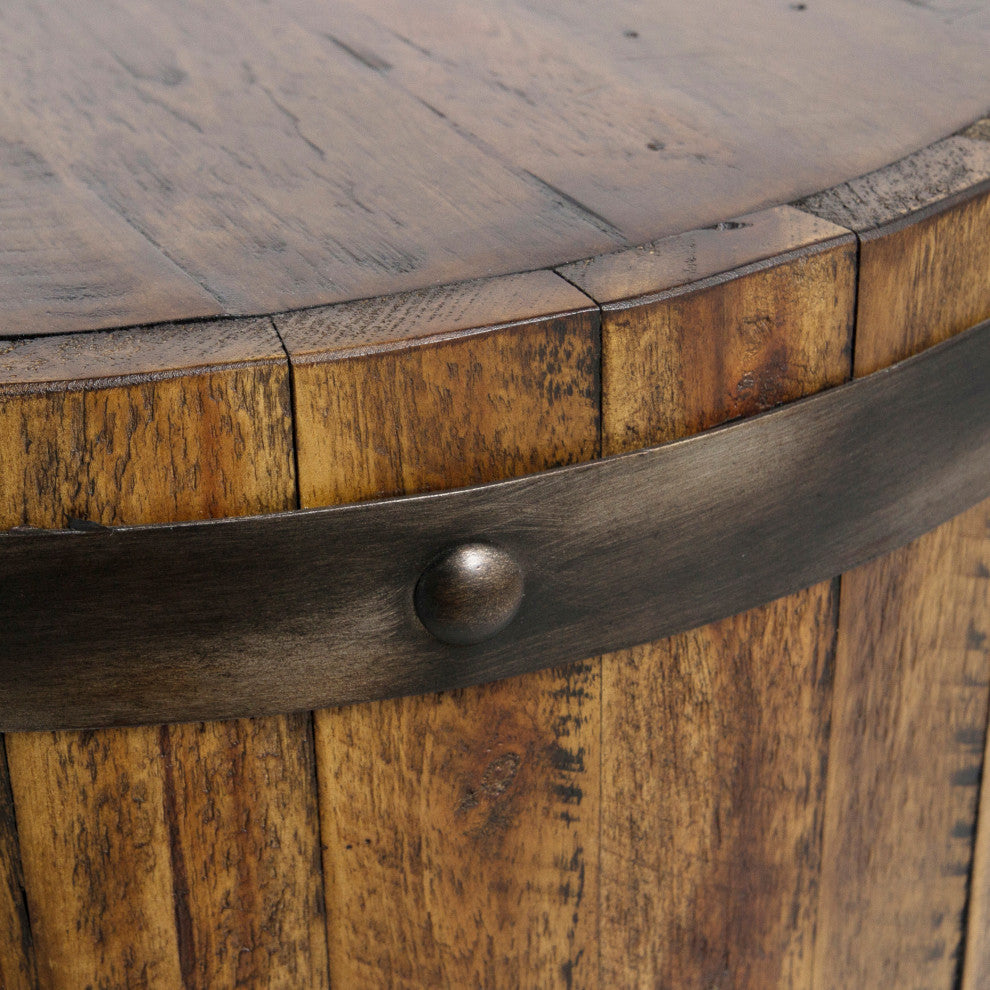 New Uttermost Ceylon Wine Barrel Accent Table