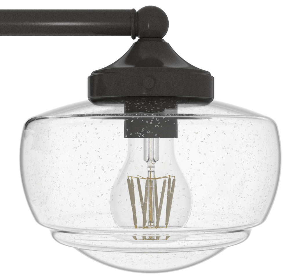 Saddle Creek Noble Bronze, Clear Seeded Glass 3 Light Vanity Wall Light