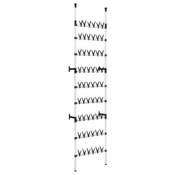 vidaXL Shoe Rack Telescopic Shoe Organizer Shelf Stand with Rods Aluminum