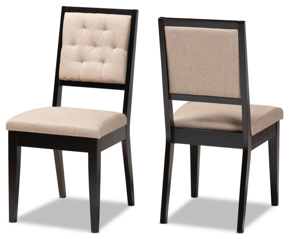 Lakenya Modern 2-Piece Dining Chairs, Sand
