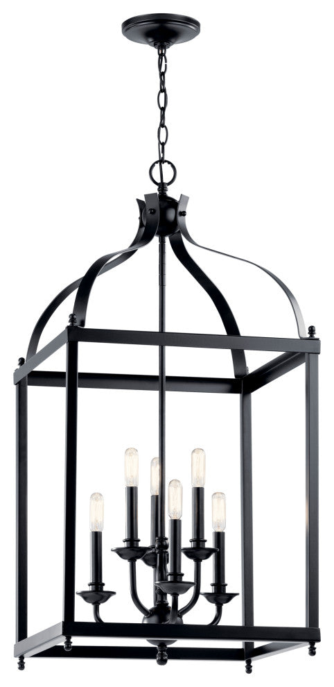 Larkin Black Foyer Chandelier 6-Light