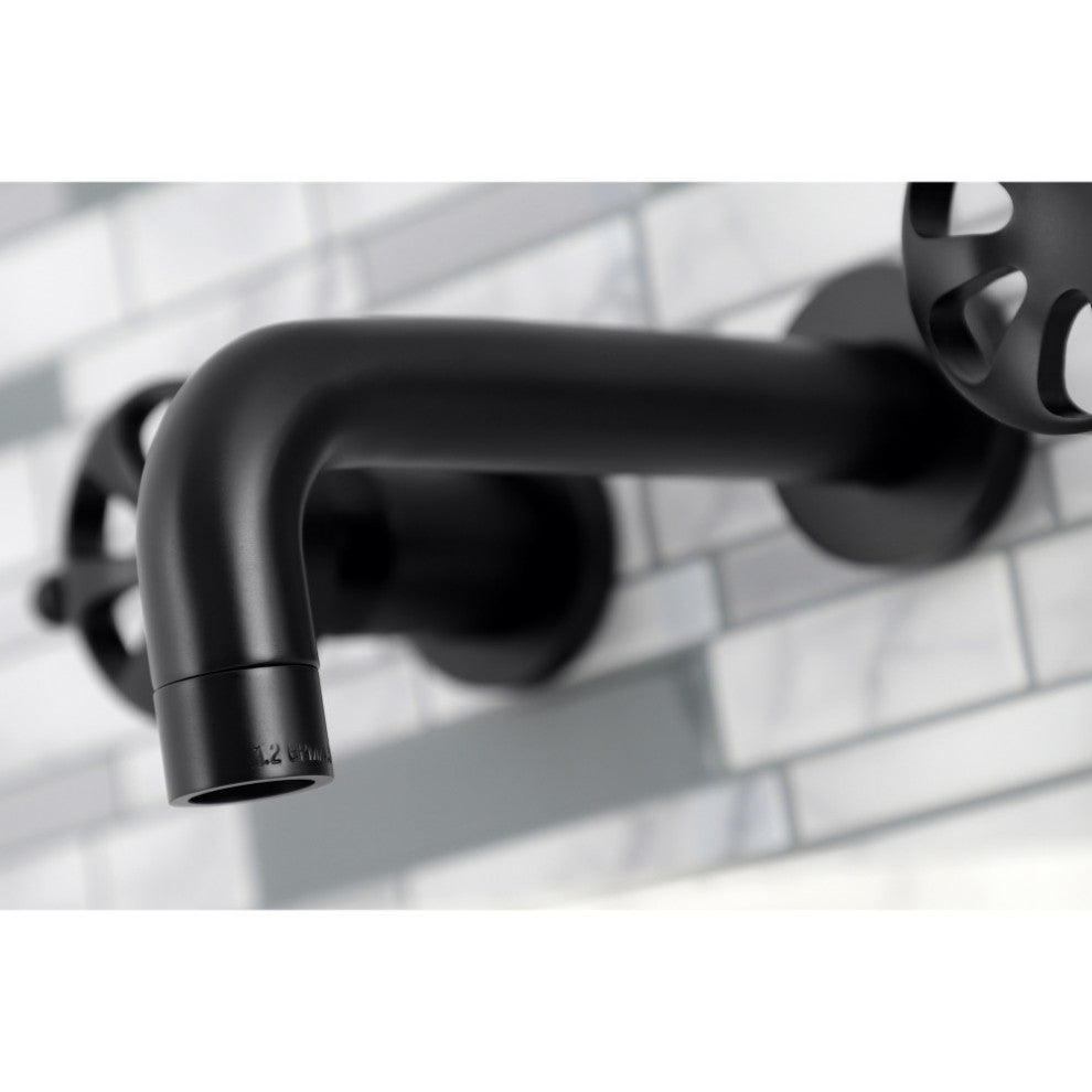 KS8120RX Belknap Two-Handle Wall Mount Bathroom Faucet, Matte Black