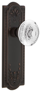 Meadows Plate Passage Crystal Egg and Dart Knob, Timeless Bronze, 2.375"