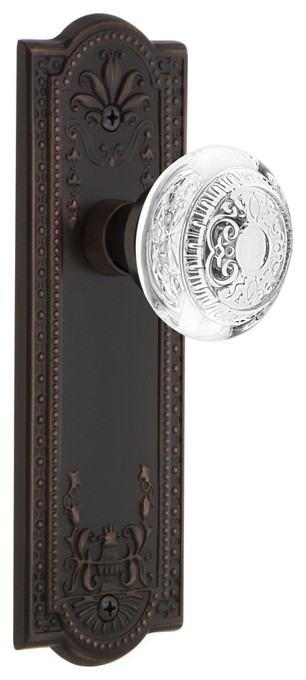 Meadows Plate Passage Crystal Egg and Dart Knob, Timeless Bronze, 2.375"