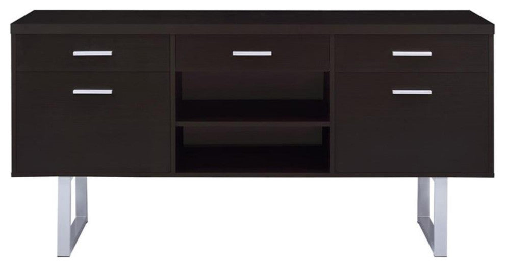 Coaster Lawtey Modern Wood 5-drawer Credenza with Adjustable Shelf Cappuccino