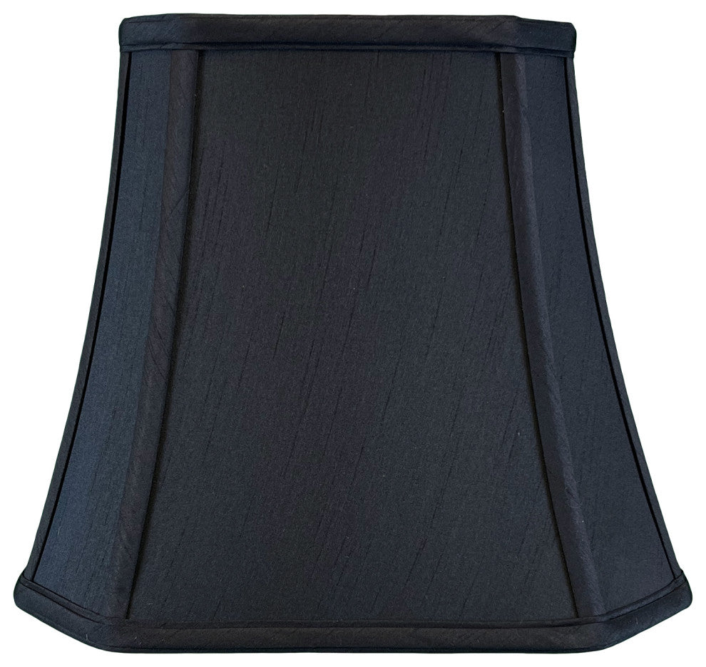 Royal Designs Square Cut Corner Bell Lamp Shade, Black With Gold Lining, 7.5"x12
