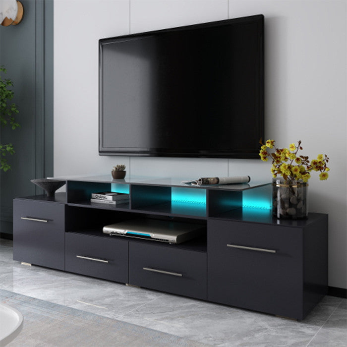 Universal Entertainment Center black modern TV benches