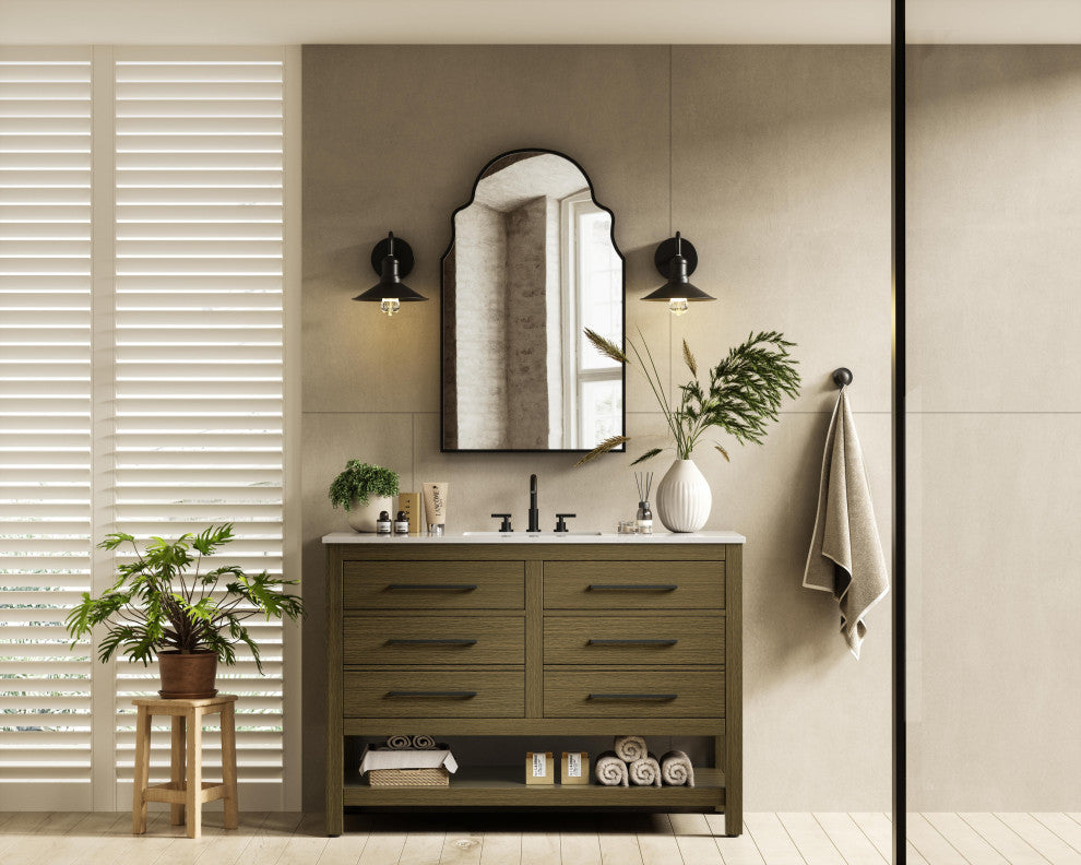 Home Living 48" Single Bathroom Vanity, Chestnut Brown