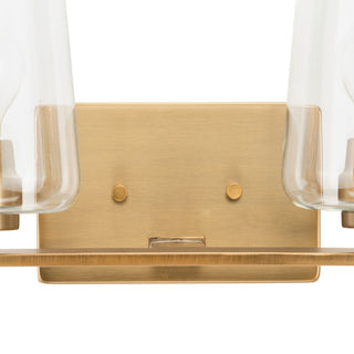 Calais 14.62" 2-Light Vintage Brass Clear Glass Bath Vanity Light