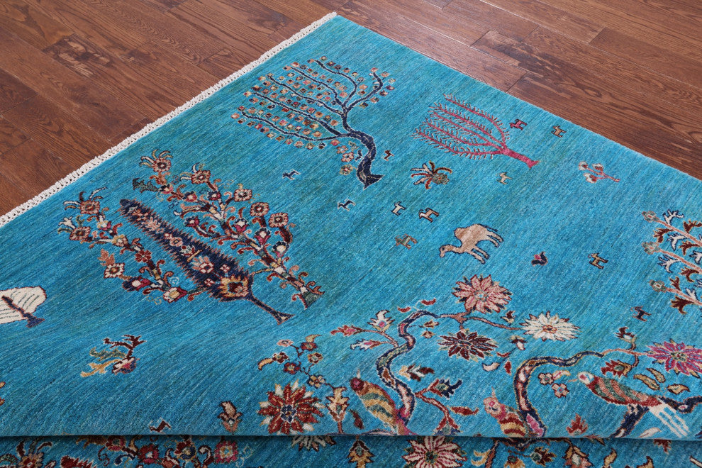 6' 10" X 9' 5" Persian Gabbeh Tribal Handmade Wool Rug Q11218