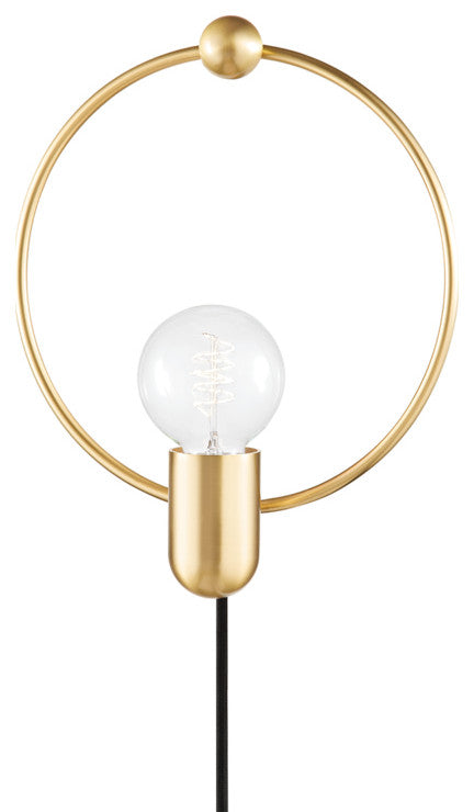 Hudson Valley Lighting Mitzi HL638201-AGB, 1-Light Portable Wall Sconce