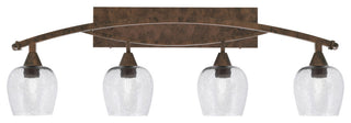 Bow 4 Light Bath Bar In Bronze Finish With 6" Smoke Bubble Glass