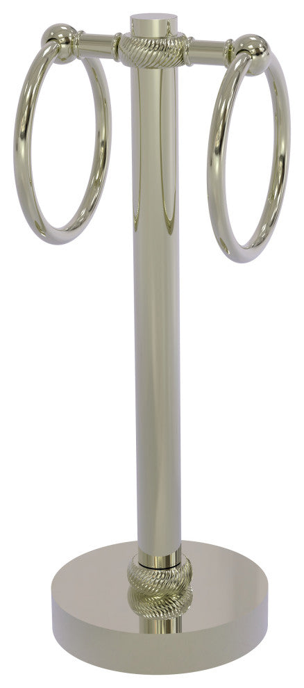 Vanity Top 2 Towel Ring with Twisted Accents, Polished Nickel