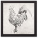 Sketched Black Chicken 12x12 Black Framed Canvas