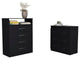DEPOT E-SHOP Kiana 2-Piece Bedroom Set with 2 Dressers, Black