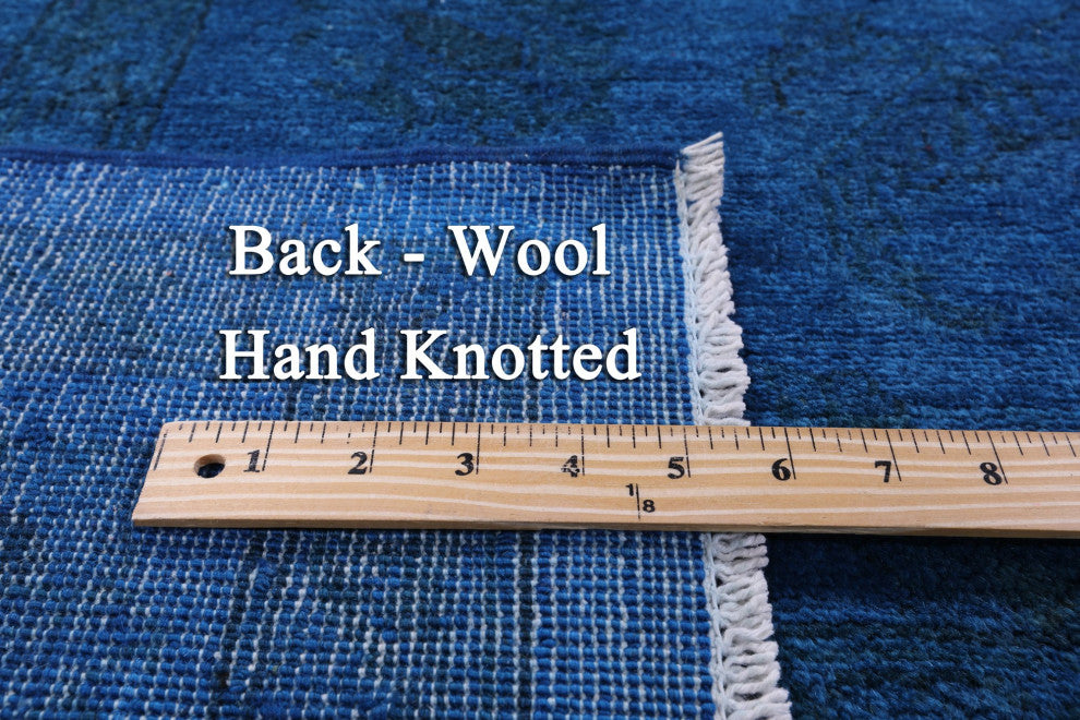 7' 10" X 10' 0" Hand Knotted Full Pile Overdyed Wool Rug - Q12716