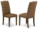 Elsa Parson Chair, Distressed Jacobean 418Ed Leg, Brown Fabric Color Set of 2