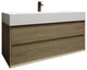 MAX 48" Floating Bath Vanity With Acrylic Sink, Coffee Wood
