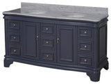 Katherine 72" Bathroom Vanity, Marine Gray, Carrara Marble