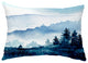 Winter Scene 14"x20" Holiday Print Decorative Outdoor Throw Pillow, Blue