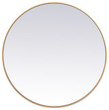 Elegant MR4839BR Metal Frame Round Mirror 39", Brass