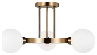 Clybourn 3-Light Semi-Flush Mount, Satin Brass