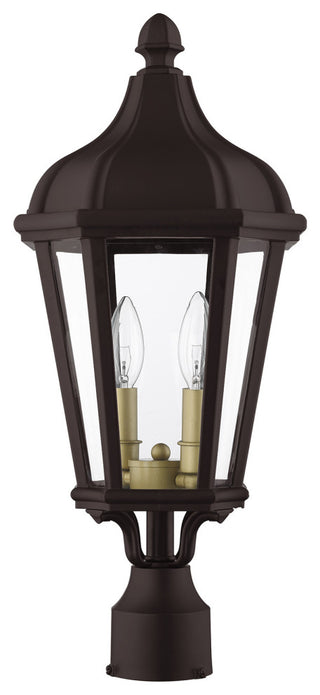 Morgan 2 Light Bronze, Antique Gold Cluster Medium Outdoor Post Top Lantern