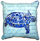 Sea Turtle Blue Script Large Indoor/Outdoor Pillow 16x20